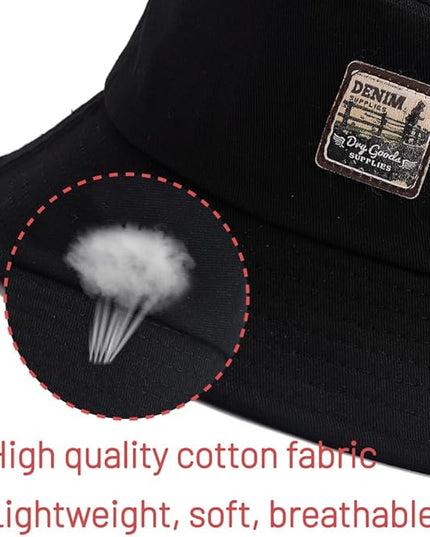 Cotton Bucket Hat for Women Men Summer Travel Sun Beach Bucket Cap, Unisex Outdoor Fisherman Hat