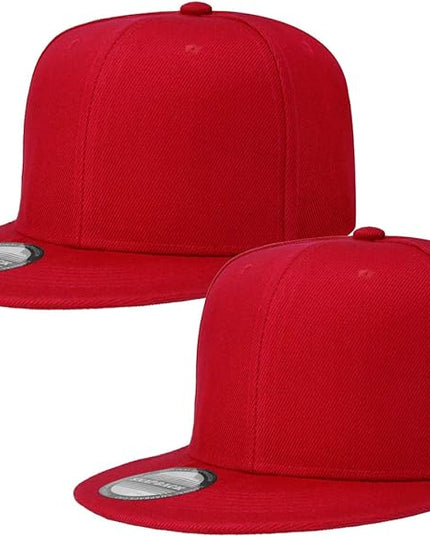 Classic Snapback Hat Cap Hip Hop Style Flat Bill Blank Solid Color Adjustable Size