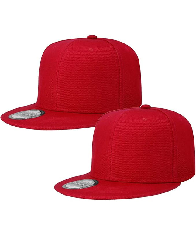 Classic Snapback Hat Cap Hip Hop Style Flat Bill Blank Solid Color Adjustable Size