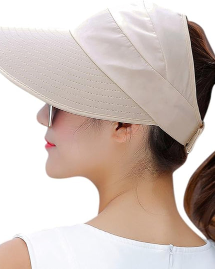 HINDAWI Sun Hats for Women Wide Brim UV Protection Sun Hat Summer Beach Packable Visor