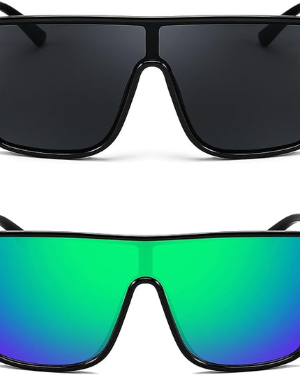 FEISEDY Sunglasses for Women Men, Fashion Mirrored Single Lens, Driving Beach Sunnies UV400 Shades B2996