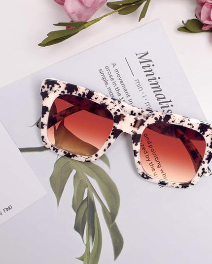 Vintage Women Oversized Sunglasses Designer Luxury Square Sun Glasses UV400 Protection Flat Lens
