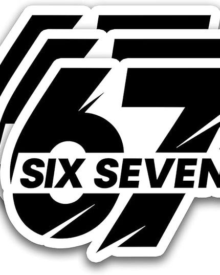 (3Pcs) Funny Six Seven 67 Stickers 6 7 Meme Vinyl Decals Waterproof for Water Bottle, Laptop, Phone Case, Tumbler, Helmet, Scrapbook, 3" x 2.5"