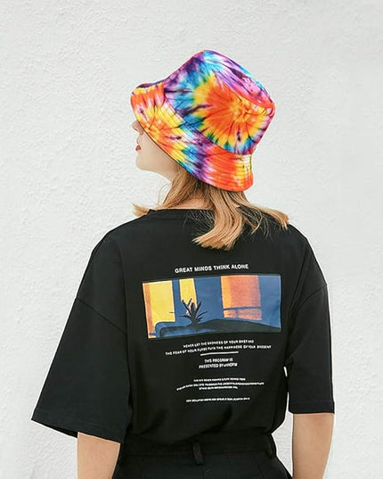Malaxlx Unisex Bucket Hat Beach Sun Hat Aesthetic Fishing Hat for Men Women Teens, Reversible Double-Side-Wear