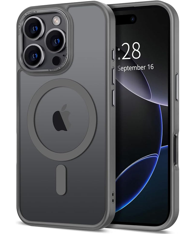 Hython Case for iPhone 16 Pro Max Case Magnetic Translucent Matte Phone Cases 6.9" [Compatible with MagSafe] Thin Slim Fit Shockproof Bumper Hard Protective Cover for Women Men Girls, Frosted Gray