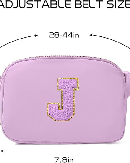 Gitus Gifts for 8 9 10 11 12 Year Old Girls Belt Bag Fanny Pack Crossbody Bags with Initial Letter Patch Cute Stuff Birthday Gifts for Teen Girls Women Personalized Trend Stuff (Lavender-J)