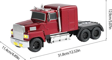 American Truck Bluetooth Speaker with HD Sound, TWS Pairing, LED Party Light, Operation Panel, Built-in Mic, Portable Car Model Speaker for Parties, Beach, Outdoor Activities (RED)