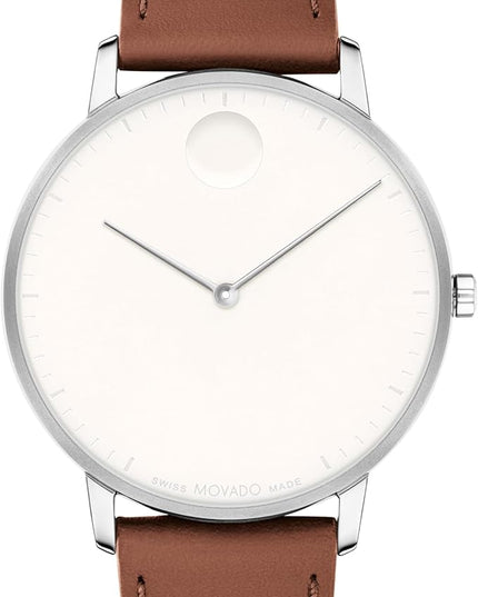 Movado Face Men's Luxury Quartz Watch - Swiss Movement - Water Resistance 30 Meters (3ATM) - Elegant Timepiece - Gift for Him - 41mm