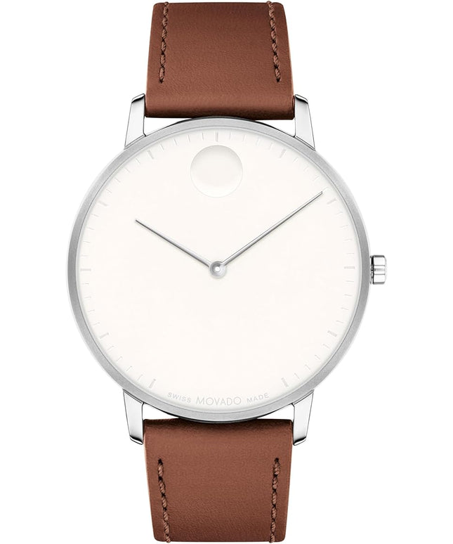 Movado Face Men's Luxury Quartz Watch - Swiss Movement - Water Resistance 30 Meters (3ATM) - Elegant Timepiece - Gift for Him - 41mm