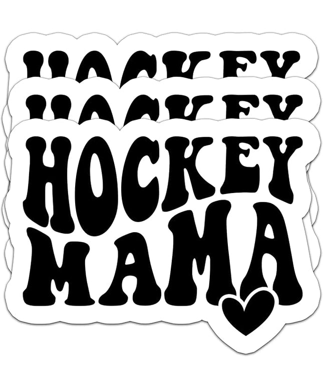 (3PCS) Hockey Mama Stickers – Hockey Mom Waterproof Vinyl Decals for Laptop, Tumbler, Phone, Water Bottle – Hockey Gift for Mom, Mama, Mother – Size 3" x 2.2"