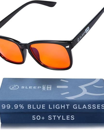 100% Blue Light Blocking Glasses - Women + Men - Better Sleep - Anti Eye Strain Protection - Computer Screens Gaming