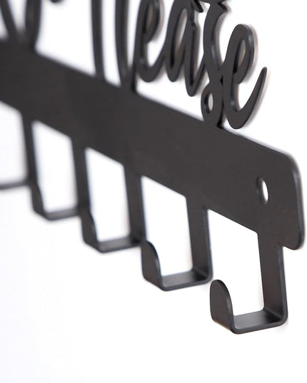 Deveosa Key Hooks Holder for Wall Decorative - Small Blakc Cute Front Door Car Garage Keyholder Entryway Sign House Hanging Key Chain Ring Hangers Stand for Wall Mount Racks
