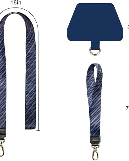 SHANSHUI Cell Phone Lanyard, Universal Phone Neck Strap Wirst Lanyard Leash for Smartphone Safety Tether System - Blue