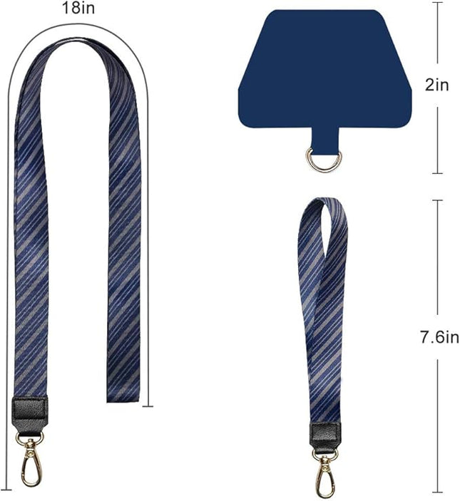 SHANSHUI Cell Phone Lanyard, Universal Phone Neck Strap Wirst Lanyard Leash for Smartphone Safety Tether System - Blue