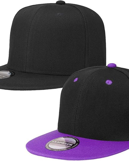 Classic Snapback Hat Cap Hip Hop Style Flat Bill Blank Solid Color Adjustable Size