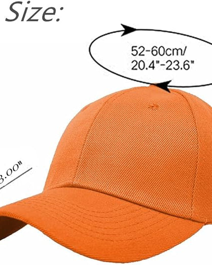 Glory Max Plain Baseball Cap Hook & Loop Strap Adjustable Solid Blank Curved Visor Hat