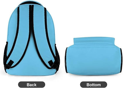Fashion Sky Blue Backpack Lightweight Large Capacity Laptop Daybag for Travel Work