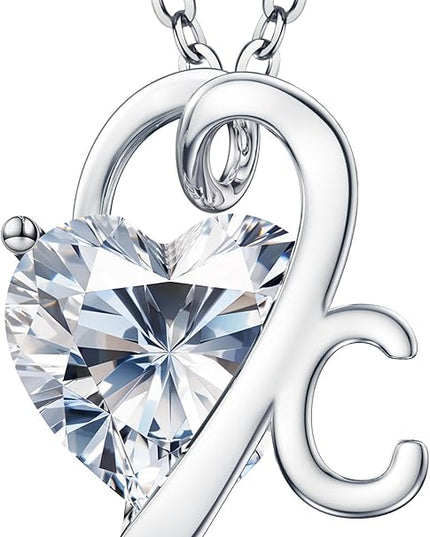 ForeverLove Heart Necklaces for Women, 4-2 Carats Heartshap Moissanite, Silver Pendant Jewelry, Anniversary Birthday Gifts for Wife, Girlfriend, Daughter, Mom