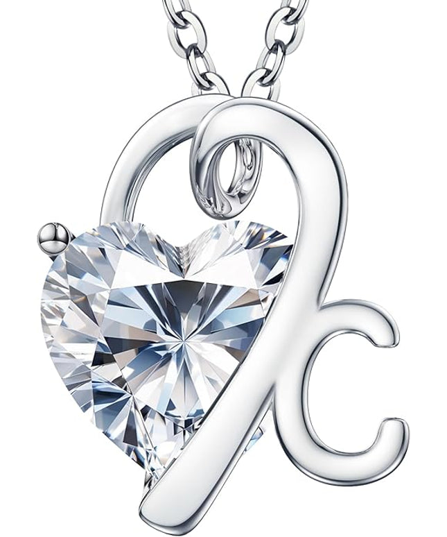 ForeverLove Heart Necklaces for Women, 4-2 Carats Heartshap Moissanite, Silver Pendant Jewelry, Anniversary Birthday Gifts for Wife, Girlfriend, Daughter, Mom