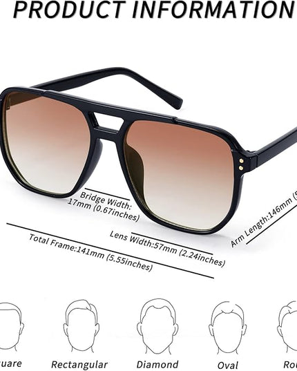FEISEDY Retro Square Aviator Sunglasses Women Men 70s Vintage Trendy Plastic Frame Sun Glasses B2835