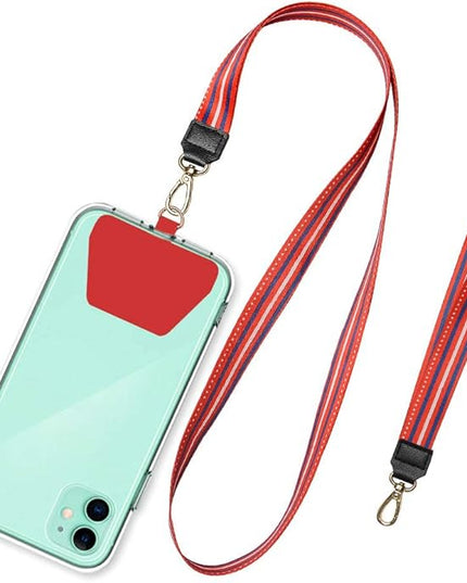 SHANSHUI Phone Leash, Universal Cell Phone Neck Lanyard and Wrist Strap Tether Lanyard Patch Compatible for Protection iPhone, Samsung Galacy and All Smartphones -Red