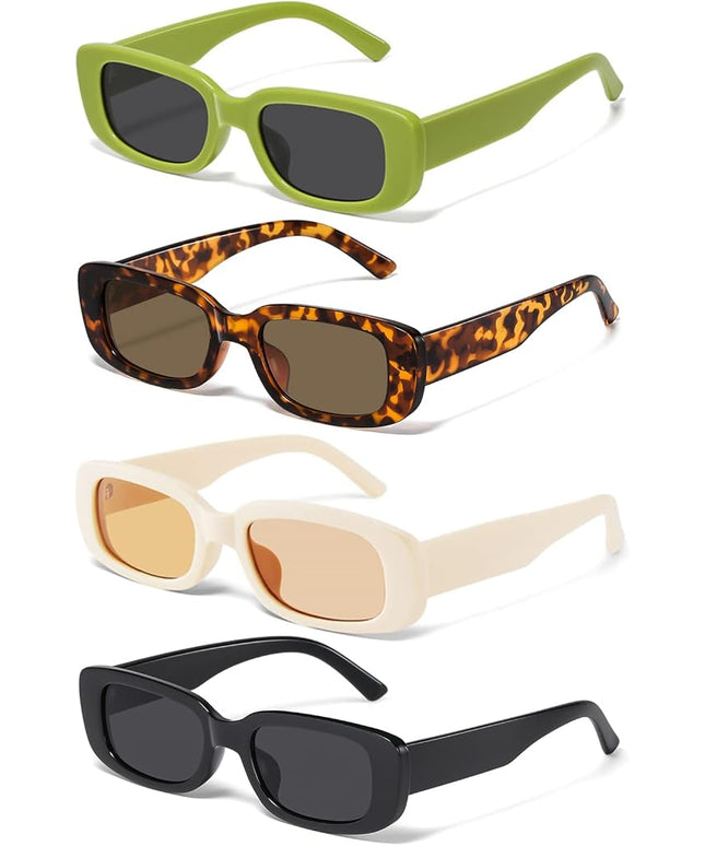 JASPIN Rectangle Sunglasses for Women Men Trendy Y2k Retro 90s Sun Glasses UV Protection Cool Square Frame
