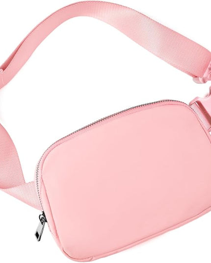 Belt Bag for Women Fanny Pack Crossbody Bags for Women Fashion Waist Packs with Adjustable Strap Gifts for Teenage Girls Women Men (Light Pink)