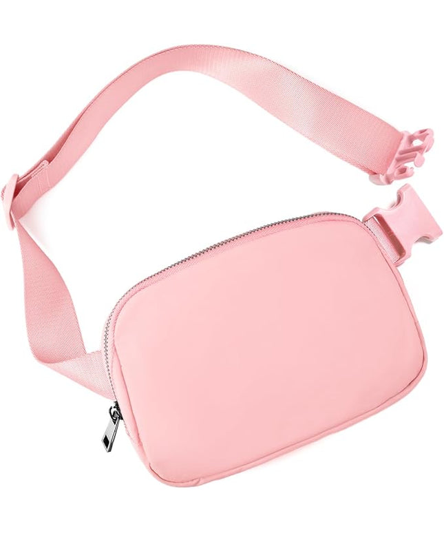 Belt Bag for Women Fanny Pack Crossbody Bags for Women Fashion Waist Packs with Adjustable Strap Gifts for Teenage Girls Women Men (Light Pink)
