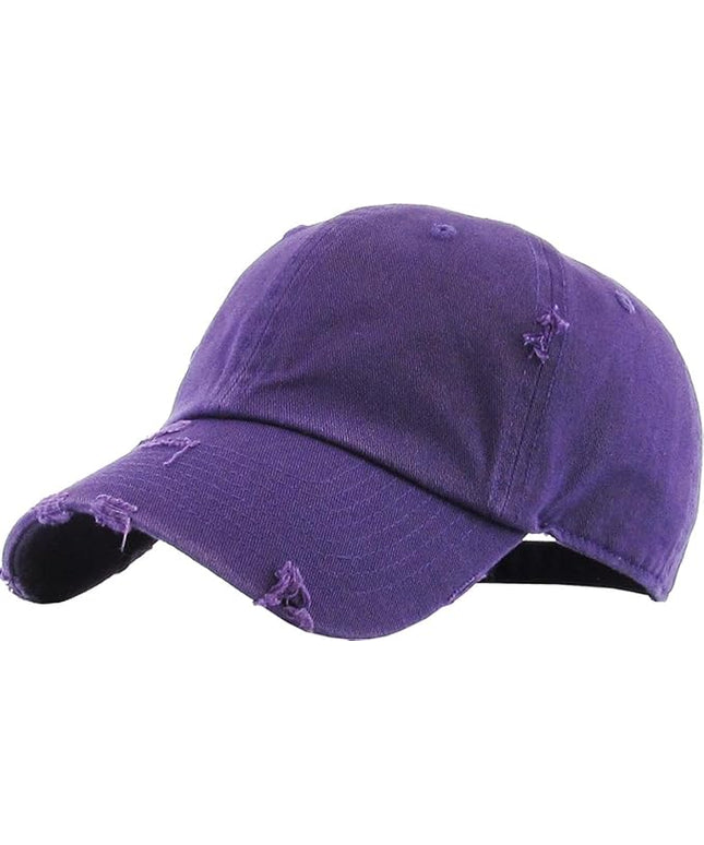 KBETHOS Vintage Washed Distressed Cotton Dad Hat Baseball Cap Adjustable Polo Trucker Unisex Style Headwear