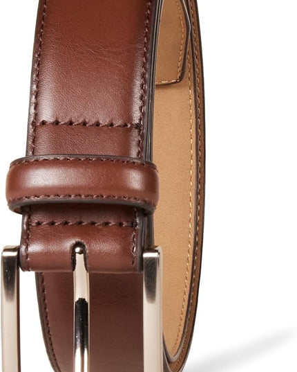 Amazon Essentials Men's Leather Belt, Classic Style