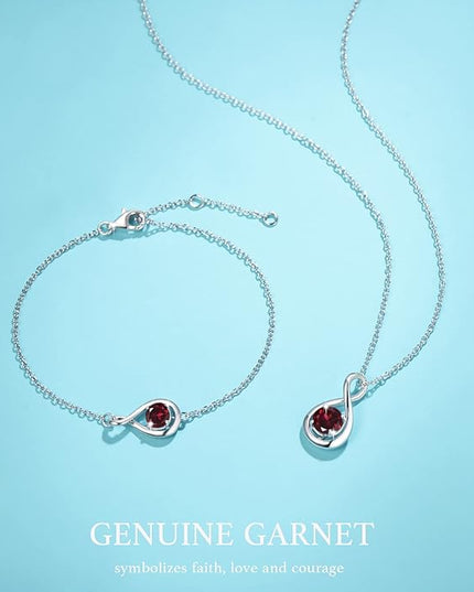 FANCIME Love Bracelet 925 Sterling Silver Infinity Birthstone Bracelets for Women Fine Jewelry Birthday Christmas Gifts for Her Mom Wife, Chain Length 6.7"+1.2" Extend