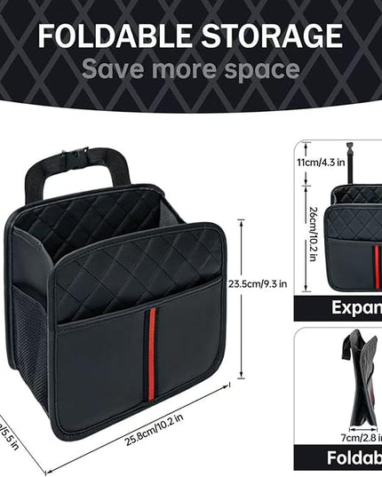 Car Seat Back Organizer with Storage Pockets, 2 Pack Multi Hanging Car Seat Organizer Backseat Car Organizer, Leather Backseat Car Organizer for Kids & Adults with Cup Holders Car Travel Accessories