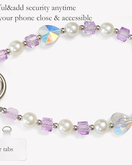 Phone Charms Strap Wrist Chain Bracelet Phone Strap Detachable Anti Theft Anti-Fall Safety Hands-Free(2xPads) Fit Apple&Most Smartphones