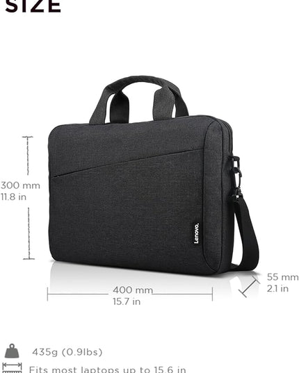 Lenovo Laptop Carrying Case T210, 15.6-Inch Laptop and Tablet, Sleek Design, Durable and Water-Repellent Fabric, Business or School, GX41L83769 Casual Toploader - Eco Black