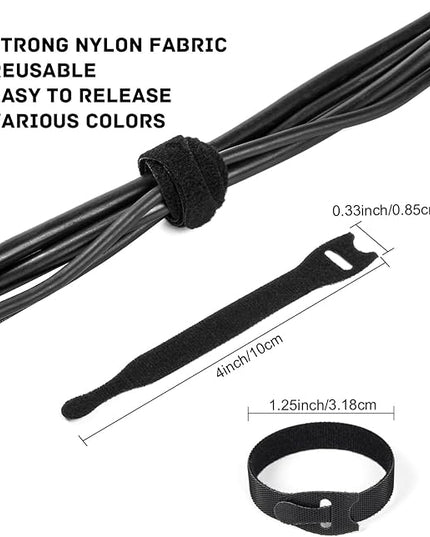 OneLeaf 180PCS Valuable Wire Organizer 4Inch Reusable Cable Ties with Hook and Loop, Colorful Fastening Cord Ties Wire Management for Home, Office, Data Centers, and Electronics, 5 colors