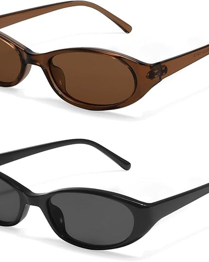 Retro Oval Sunglasses for Women 2026 90s Small Chic Cat Eye Sun Glasses Sunnies Lightweight Shades