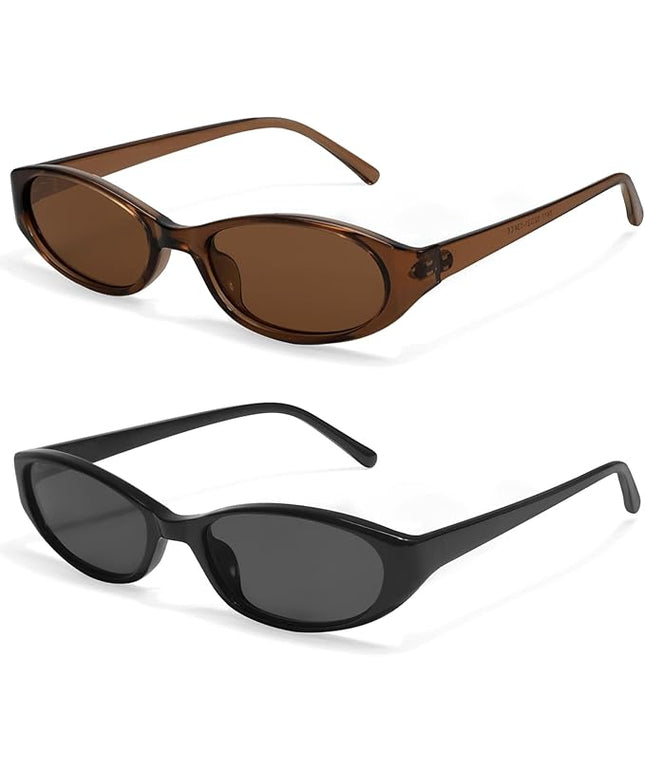 Retro Oval Sunglasses for Women 2026 90s Small Chic Cat Eye Sun Glasses Sunnies Lightweight Shades