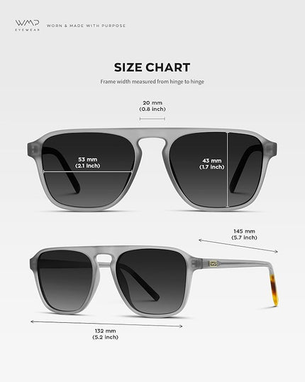 WearMe Pro Polarized Modern Aviator One-Bridge Square Mens Sunglasses
