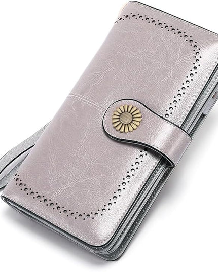 SENDEFN Wallets for Women Leather Credit Card Holder with RFID Blocking Large Capacity Wristlet | with RFID Blocking, Large Capacity, Wristlet, with RFID Blocking, Large Capacity, Wristlet
