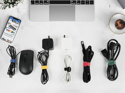 150PCS 8 Inch Cable Ties Reusable Multi-Purpose Wire Ties Cord Organizer Adjustable Cable Management 5 Colors