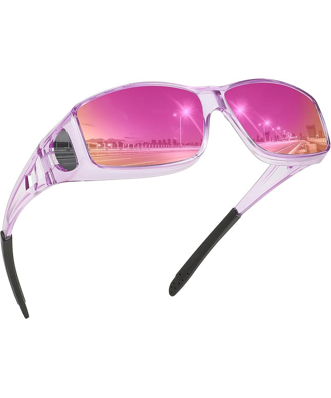 MEETSUN Fit Over Glasses Sunglasses for Men Women,Wrap Around Sunglasses Polarized UV400 Protection