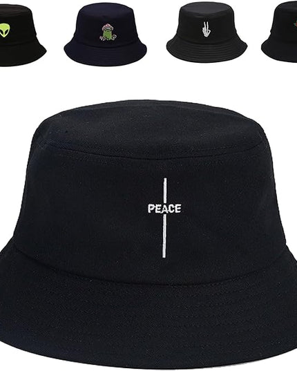 Cotton Bucket Hat for Women Men Summer Travel Sun Beach Bucket Cap, Unisex Outdoor Fisherman Hat