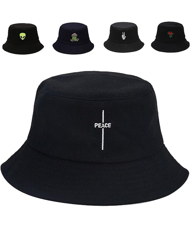 Cotton Bucket Hat for Women Men Summer Travel Sun Beach Bucket Cap, Unisex Outdoor Fisherman Hat