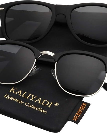 KALIYADI Polarized Sunglasses for Men and Women Semi-Rimless Frame Driving Sun glasses UV Blocking