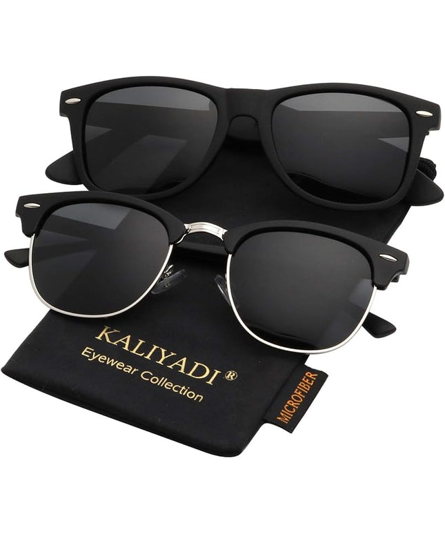 KALIYADI Polarized Sunglasses for Men and Women Semi-Rimless Frame Driving Sun glasses UV Blocking