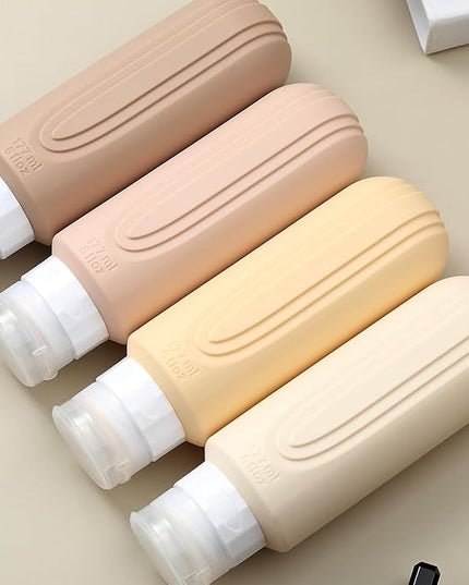 Travel Bottles for Toiletries, Large 6oz Oversize Containers, BPA Free Leak Proof Tubs Refillable Liquid Traveler Accessories with Toiletry Bag for Cometic Shampoo and Lotion Soap (4 Pack)