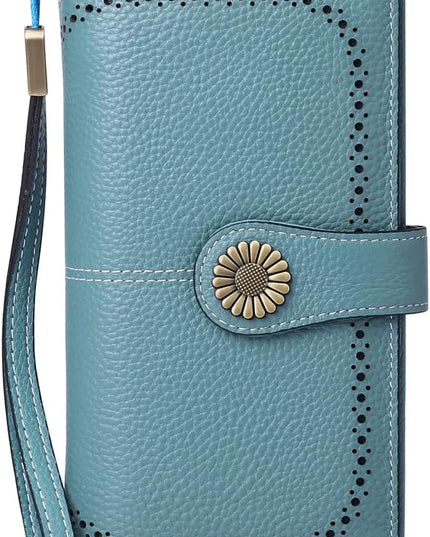 SENDEFN Wallets for Women Leather Credit Card Holder with RFID Blocking Large Capacity Wristlet | with RFID Blocking, Large Capacity, Wristlet, with RFID Blocking, Large Capacity, Wristlet
