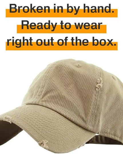 KBETHOS Vintage Washed Distressed Cotton Dad Hat Baseball Cap Adjustable Polo Trucker Unisex Style Headwear