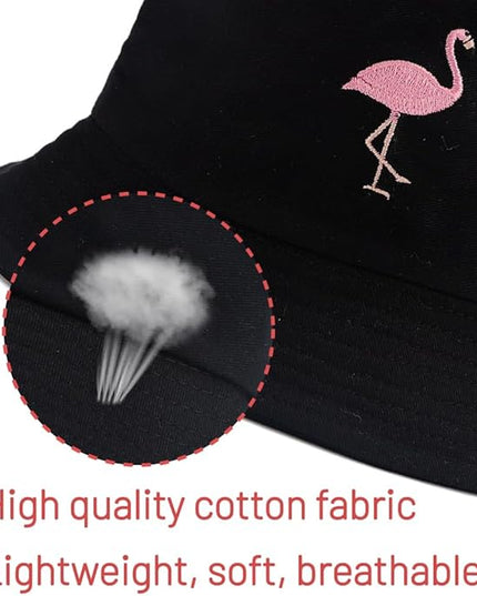 Cotton Bucket Hat for Women Men Summer Travel Sun Beach Bucket Cap, Unisex Outdoor Fisherman Hat