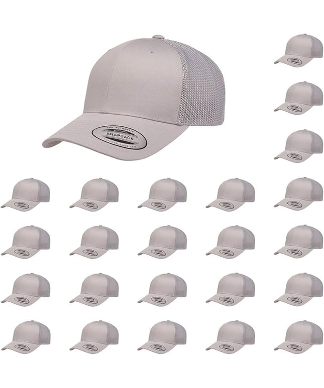Yupoong Classic Premium Mesh 6 Panel Retro Trucker Cap | Mid Profile Snapback | OSFA | Bulk Pack Available